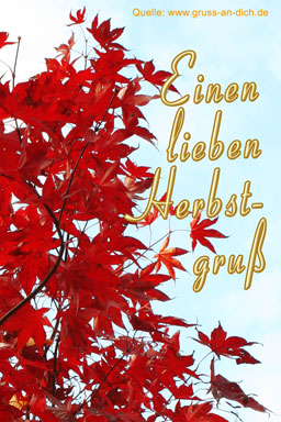 Herbstkarte, Blätter, Text: Einen lieben Herbstgruß