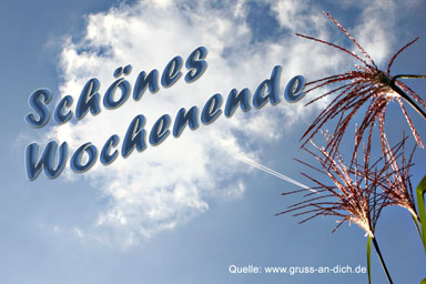 Wochenendgruß, Himmel, Text: Schönes Wochenende