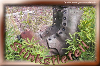 Lästerecard, Stiefel, Text: Stinkstiefel!